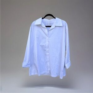 Norma Kamali White Oversized Shirt Women Small